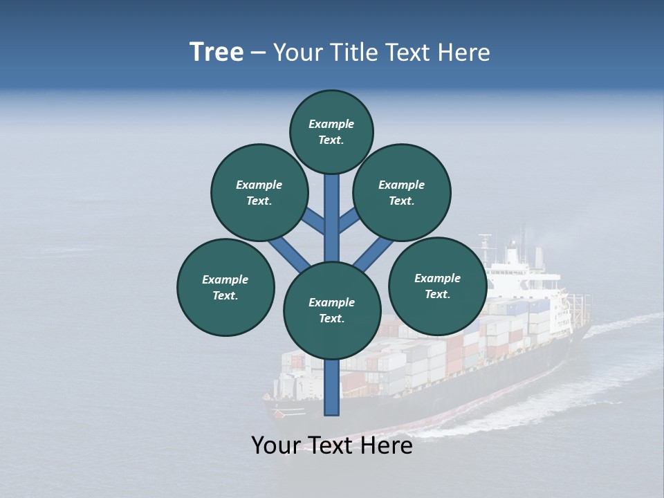 Ship With Containers Aerial View In San Francisco PowerPoint Template