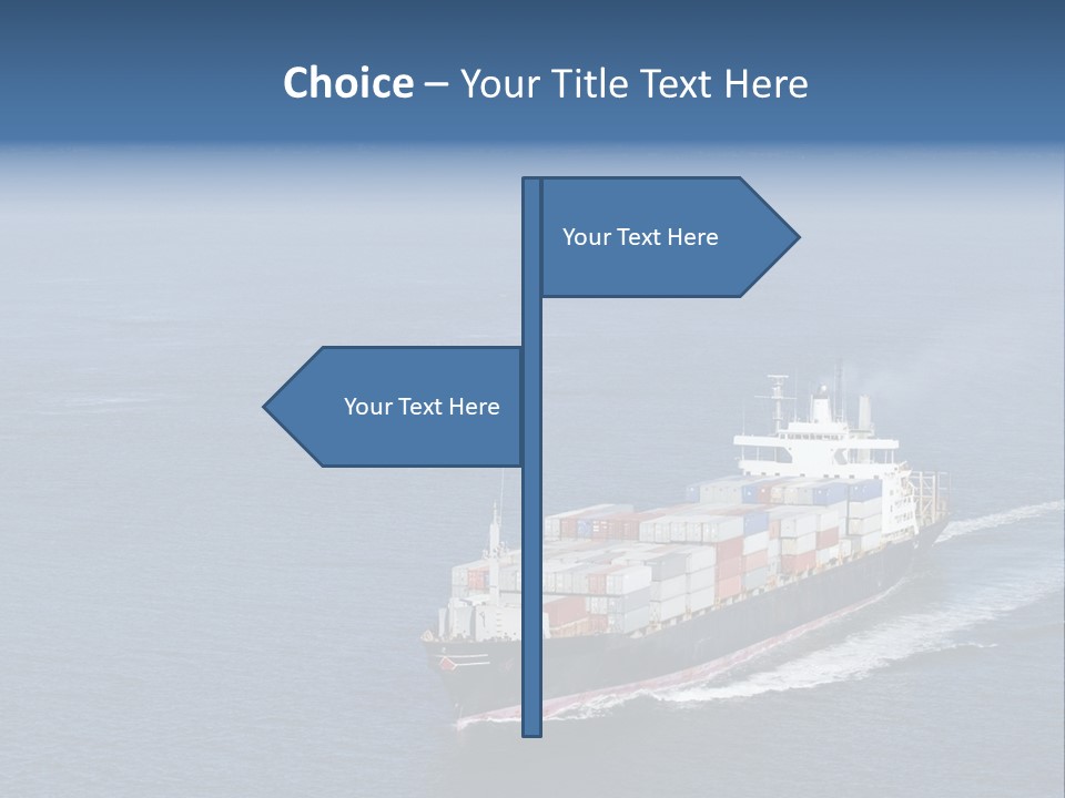 Ship With Containers Aerial View In San Francisco PowerPoint Template