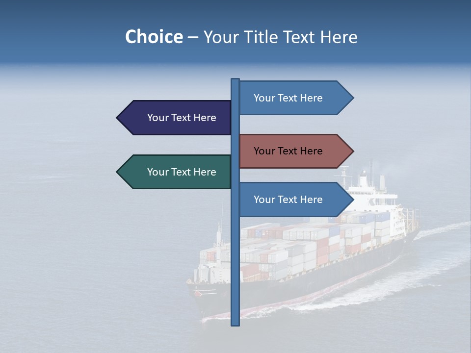 Ship With Containers Aerial View In San Francisco PowerPoint Template