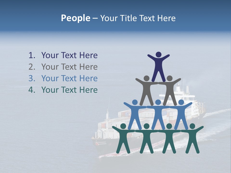 Ship With Containers Aerial View In San Francisco PowerPoint Template