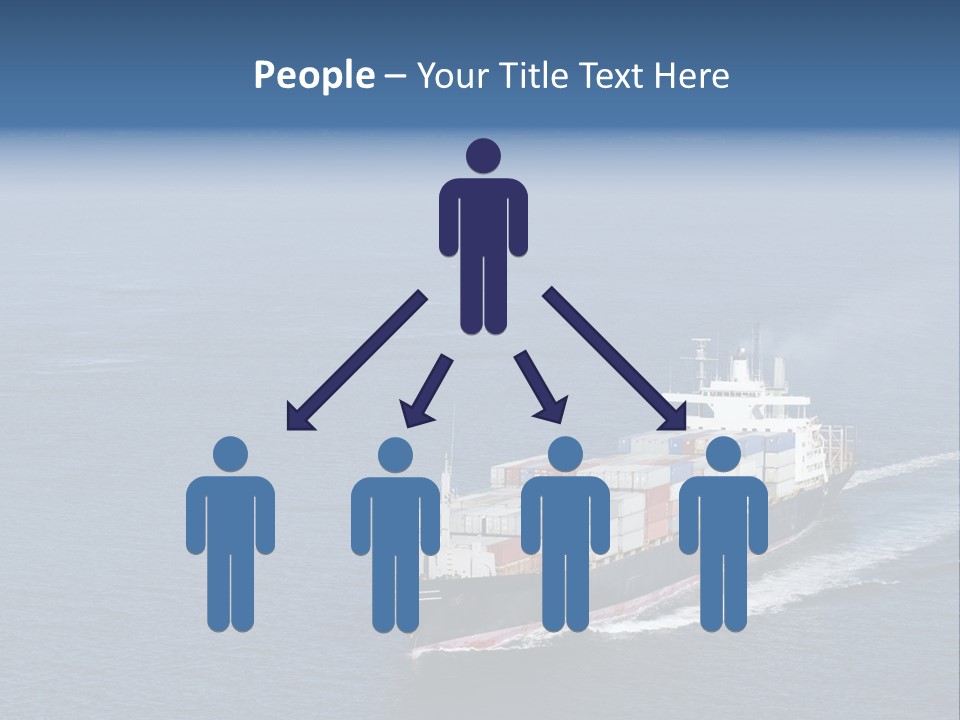 Ship With Containers Aerial View In San Francisco PowerPoint Template