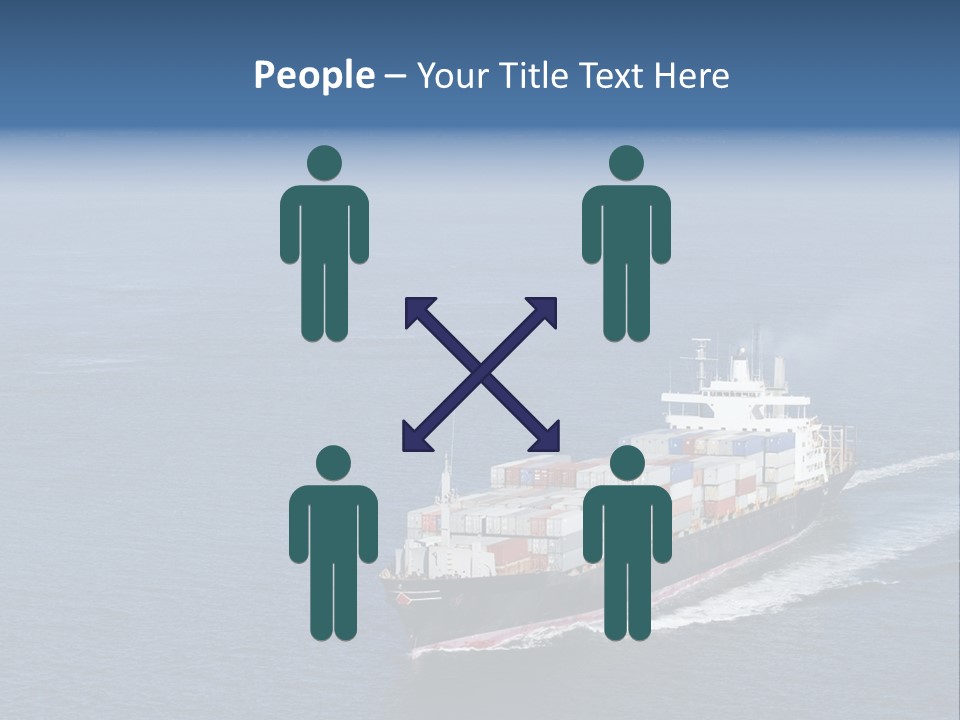 Ship With Containers Aerial View In San Francisco PowerPoint Template