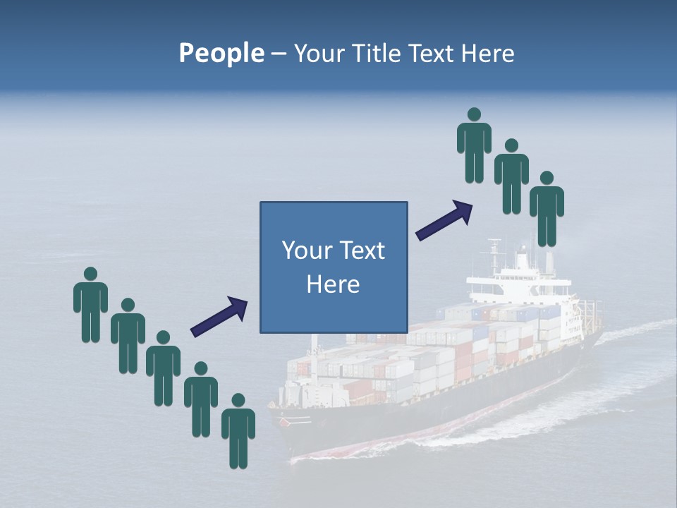Ship With Containers Aerial View In San Francisco PowerPoint Template