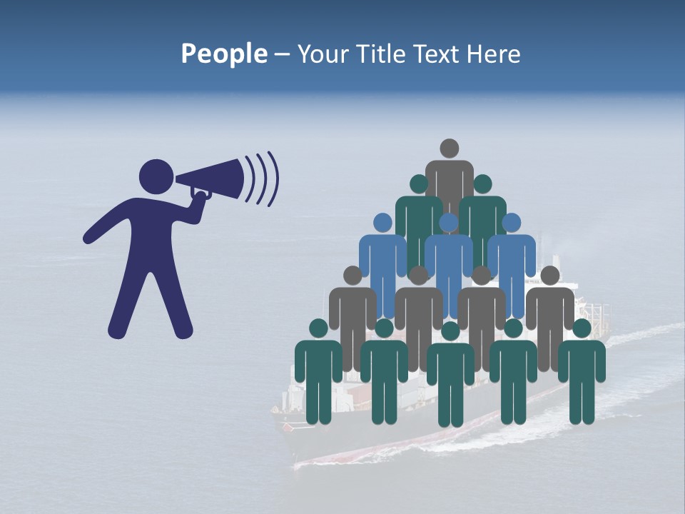 Ship With Containers Aerial View In San Francisco PowerPoint Template