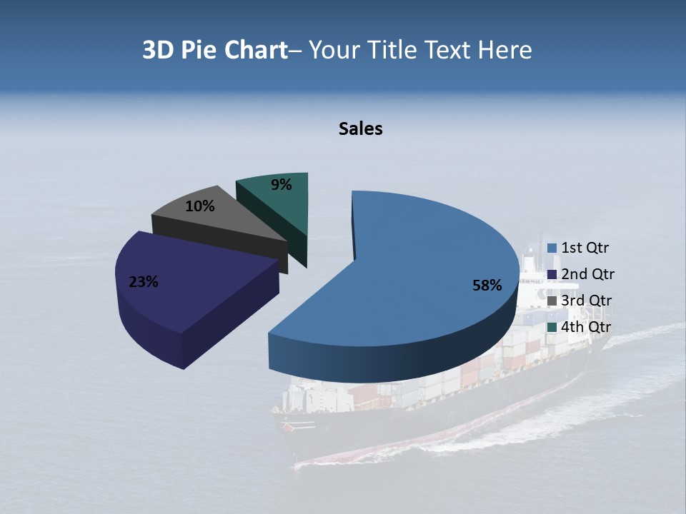 Ship With Containers Aerial View In San Francisco PowerPoint Template