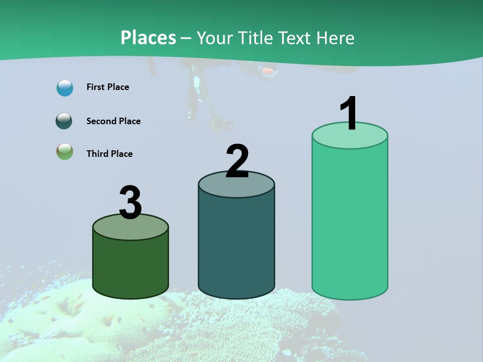 Diver In Deep And Sea Coral PowerPoint Template