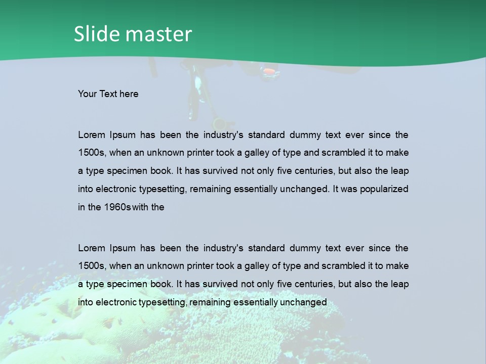 Diver In Deep And Sea Coral PowerPoint Template