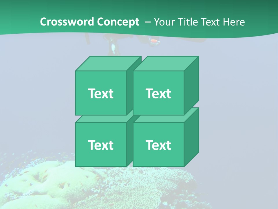 Diver In Deep And Sea Coral PowerPoint Template