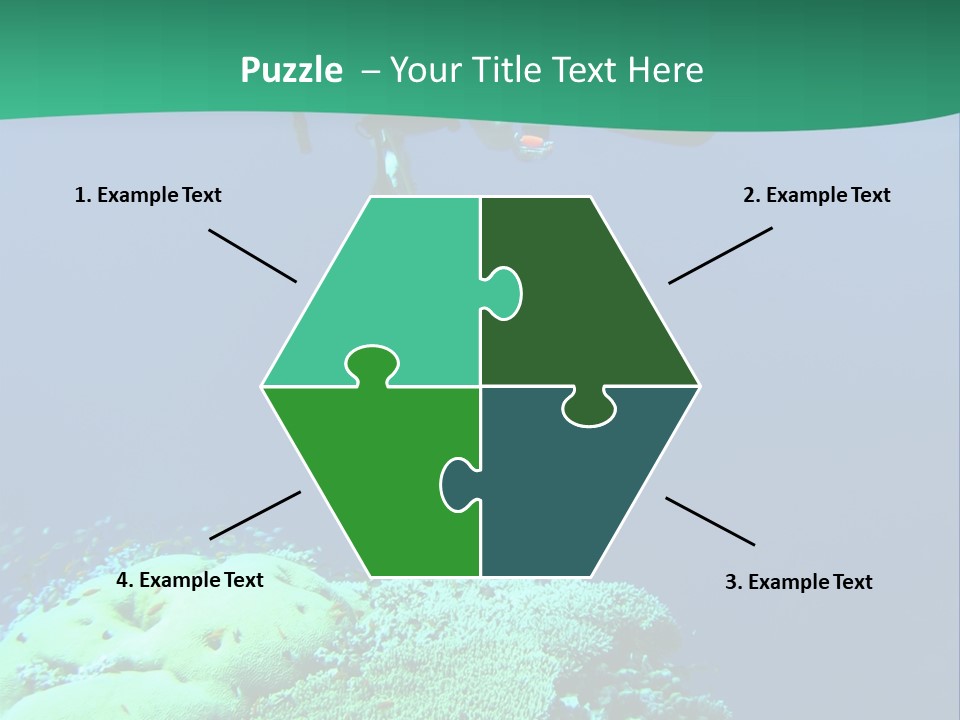 Diver In Deep And Sea Coral PowerPoint Template