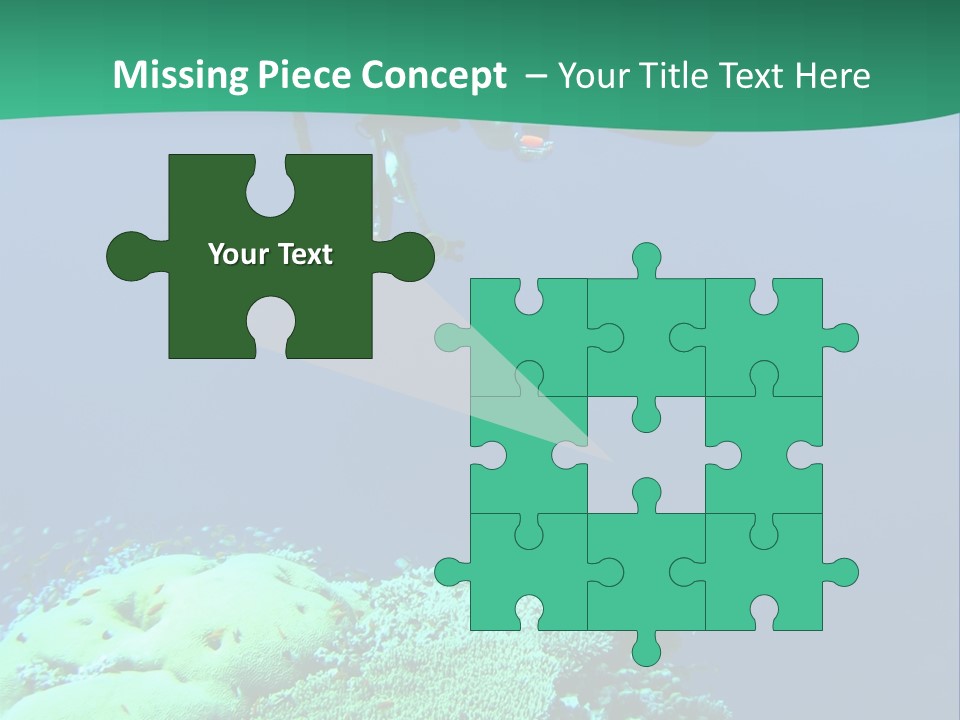 Diver In Deep And Sea Coral PowerPoint Template