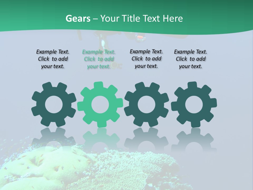 Diver In Deep And Sea Coral PowerPoint Template