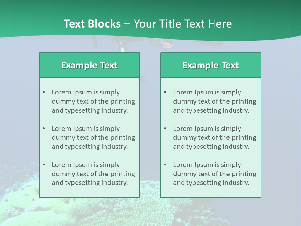 Diver In Deep And Sea Coral PowerPoint Template