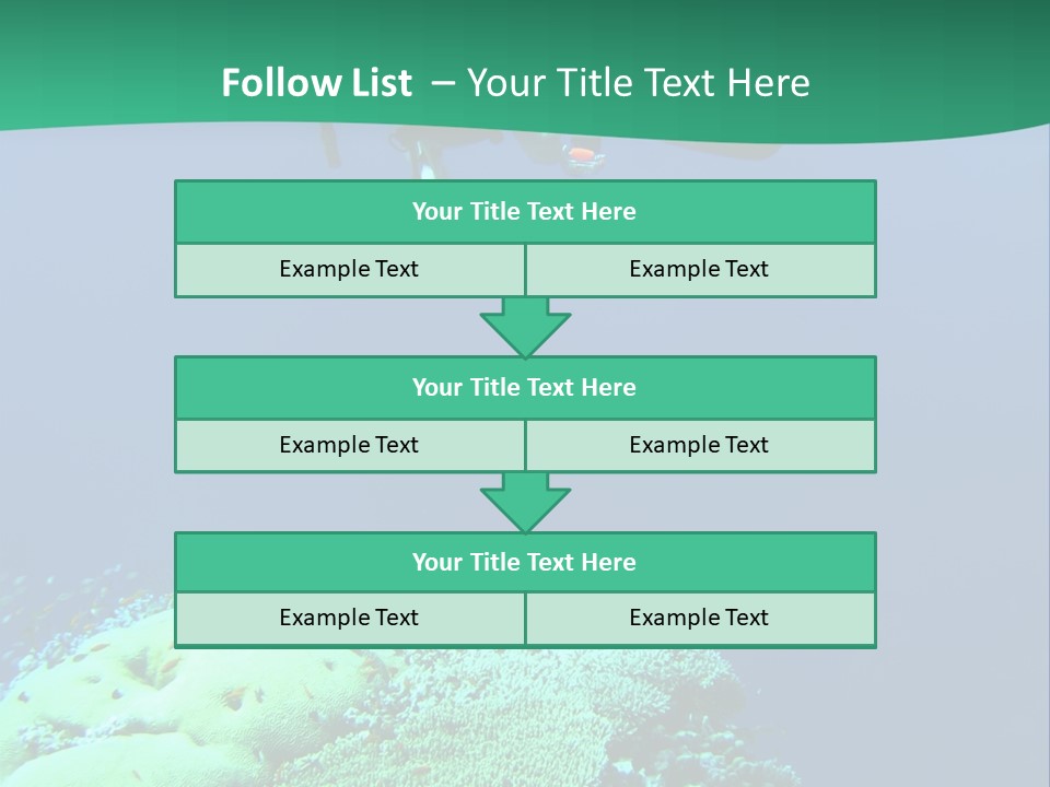 Diver In Deep And Sea Coral PowerPoint Template