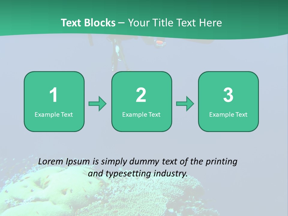 Diver In Deep And Sea Coral PowerPoint Template