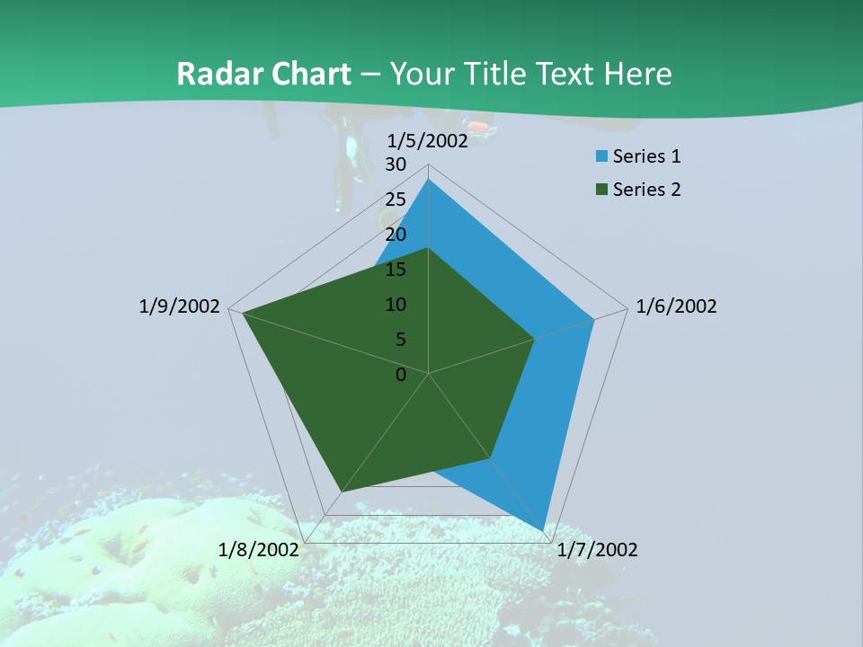 Diver In Deep And Sea Coral PowerPoint Template