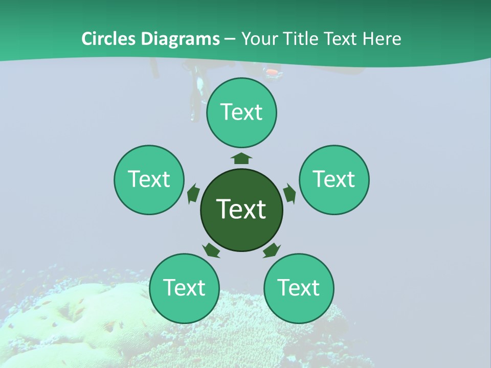 Diver In Deep And Sea Coral PowerPoint Template