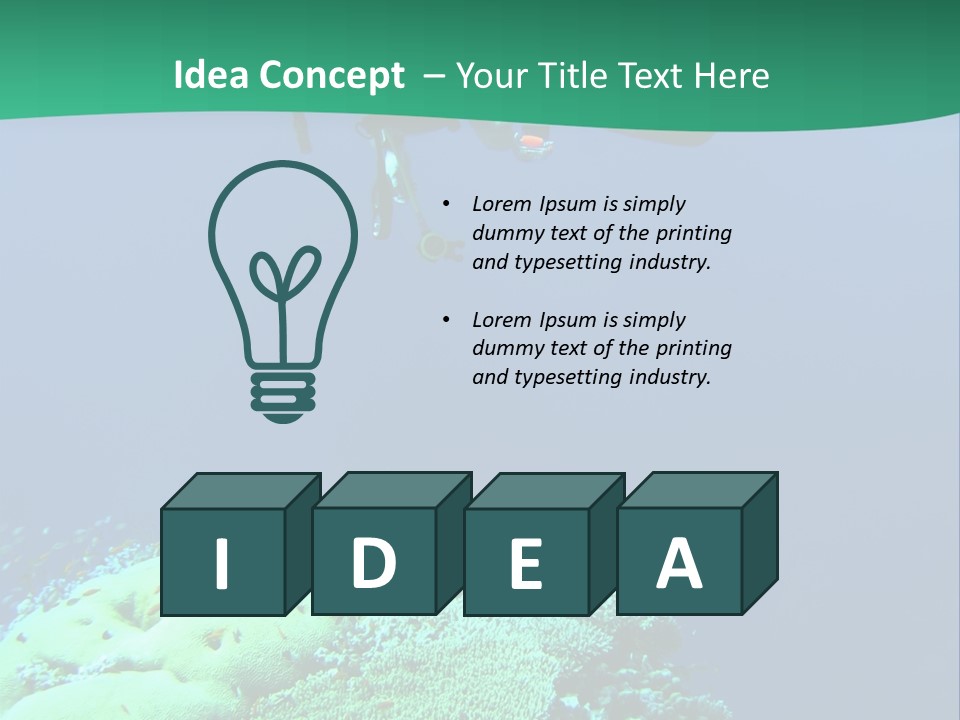 Diver In Deep And Sea Coral PowerPoint Template