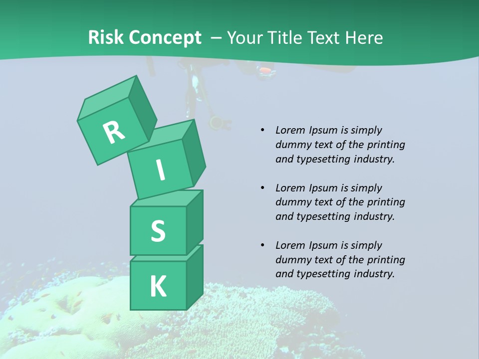 Diver In Deep And Sea Coral PowerPoint Template