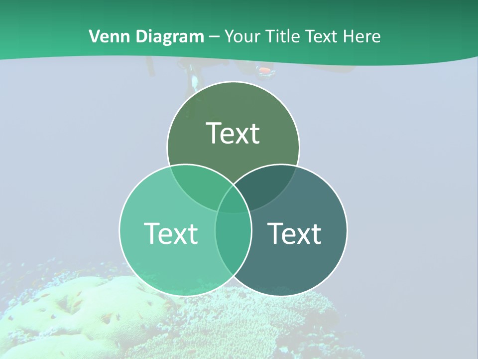 Diver In Deep And Sea Coral PowerPoint Template