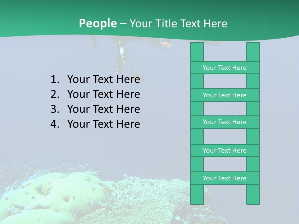 Diver In Deep And Sea Coral PowerPoint Template