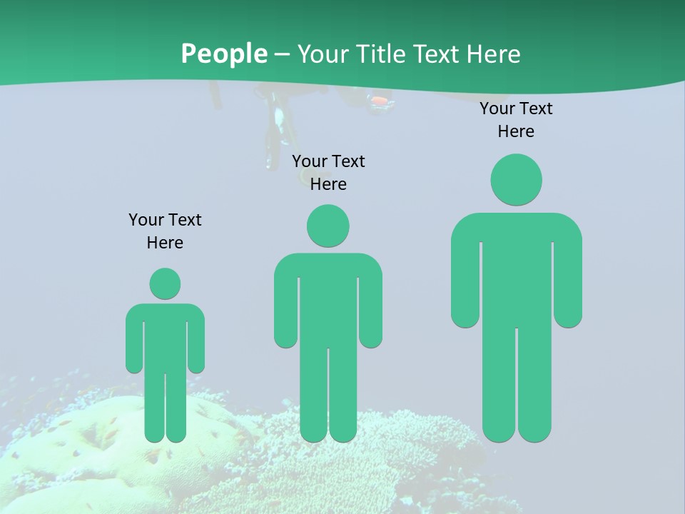 Diver In Deep And Sea Coral PowerPoint Template