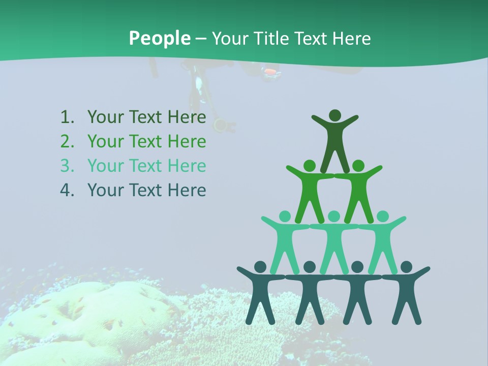 Diver In Deep And Sea Coral PowerPoint Template