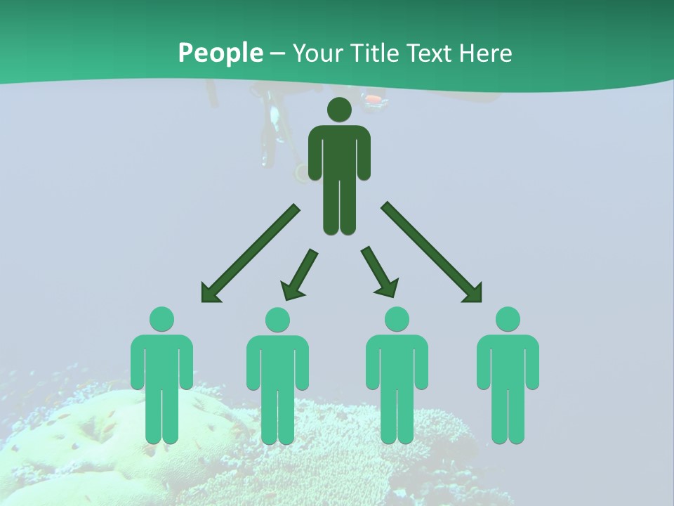 Diver In Deep And Sea Coral PowerPoint Template