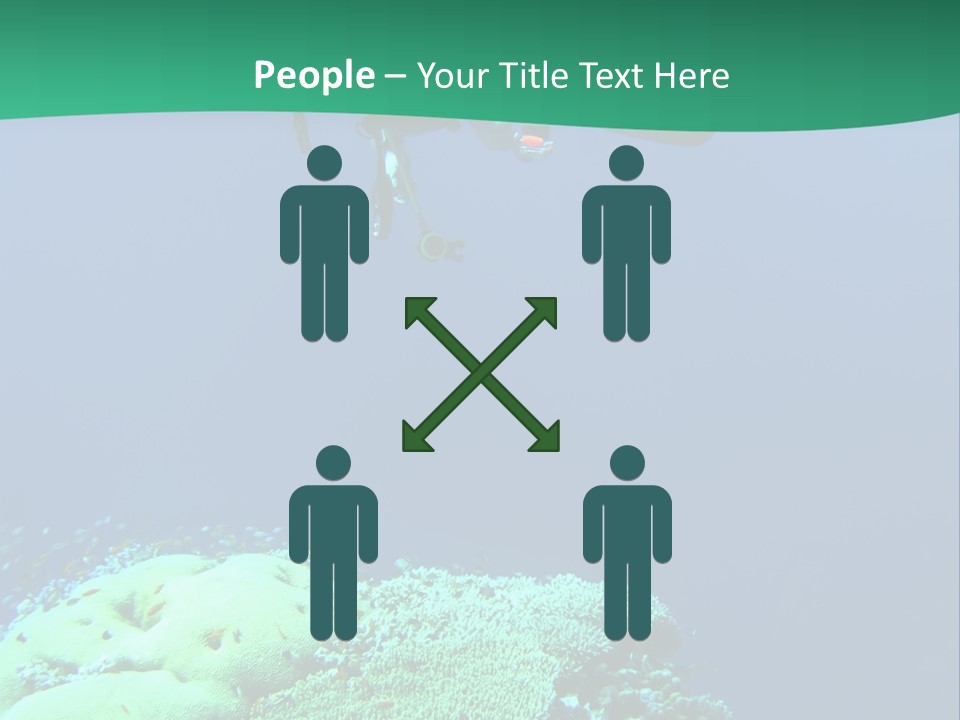 Diver In Deep And Sea Coral PowerPoint Template