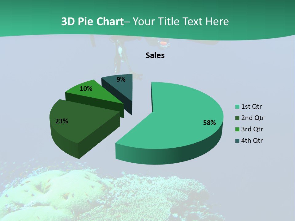 Diver In Deep And Sea Coral PowerPoint Template