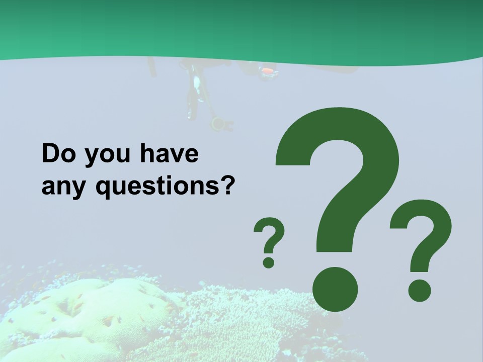 Diver In Deep And Sea Coral PowerPoint Template