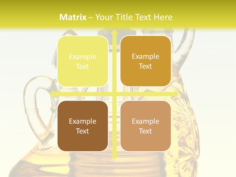 Three Olive Oil Bottles On Blue Background . PowerPoint Template