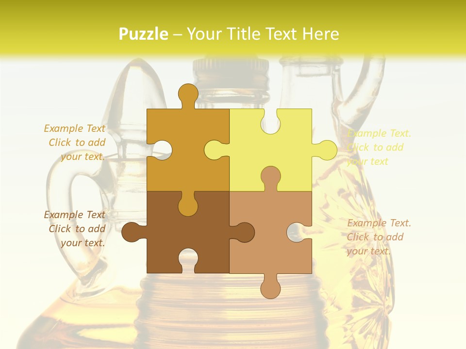 Three Olive Oil Bottles On Blue Background . PowerPoint Template