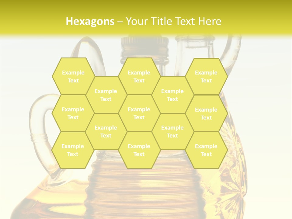 Three Olive Oil Bottles On Blue Background . PowerPoint Template