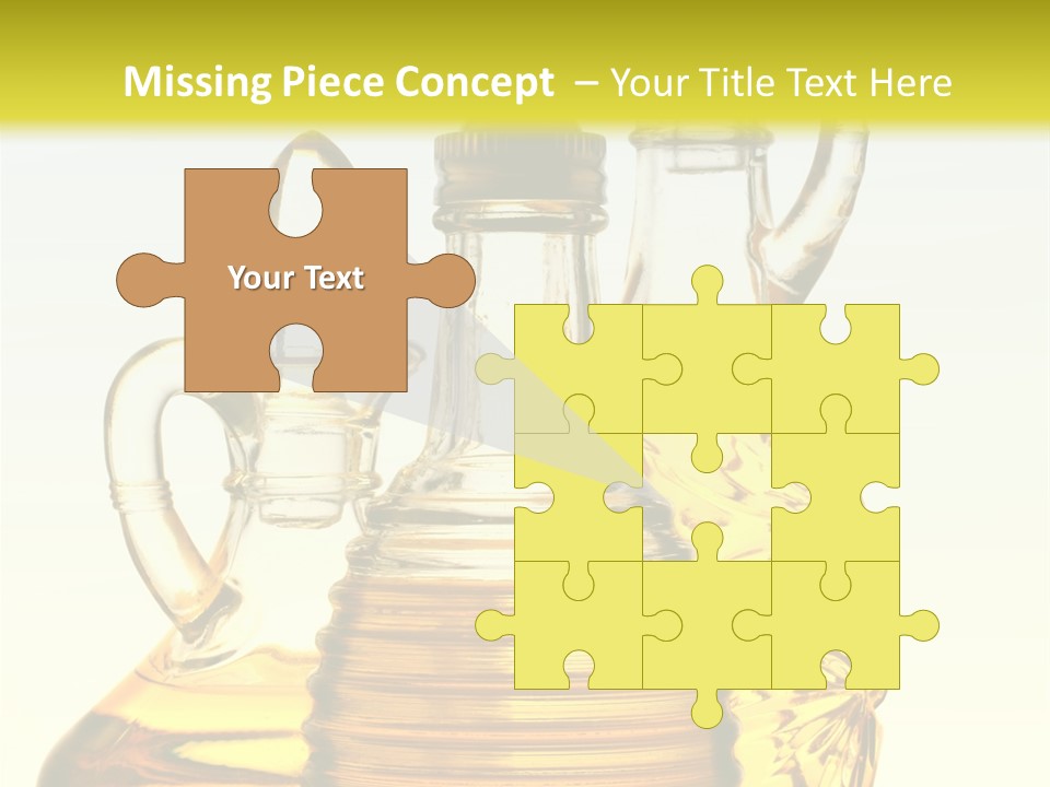 Three Olive Oil Bottles On Blue Background . PowerPoint Template