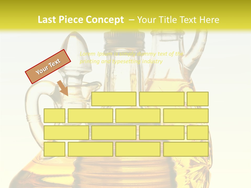 Three Olive Oil Bottles On Blue Background . PowerPoint Template