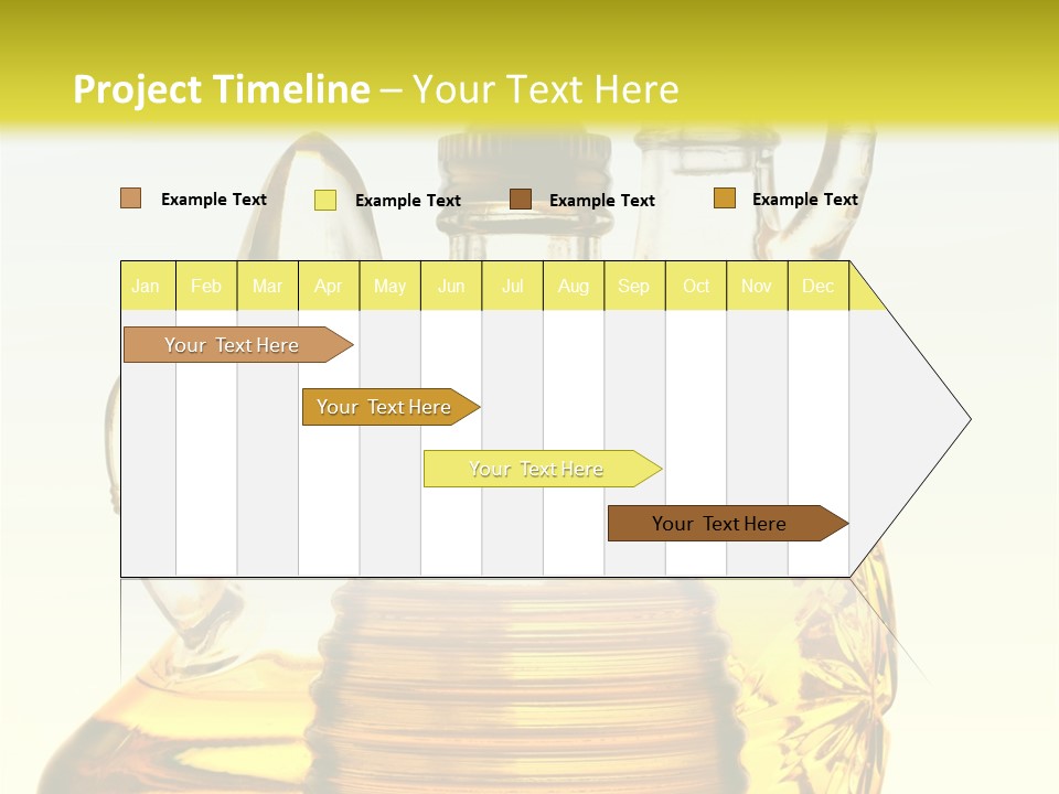 Three Olive Oil Bottles On Blue Background . PowerPoint Template