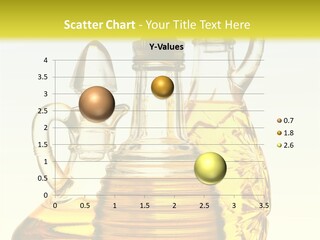 Three Olive Oil Bottles On Blue Background . PowerPoint Template