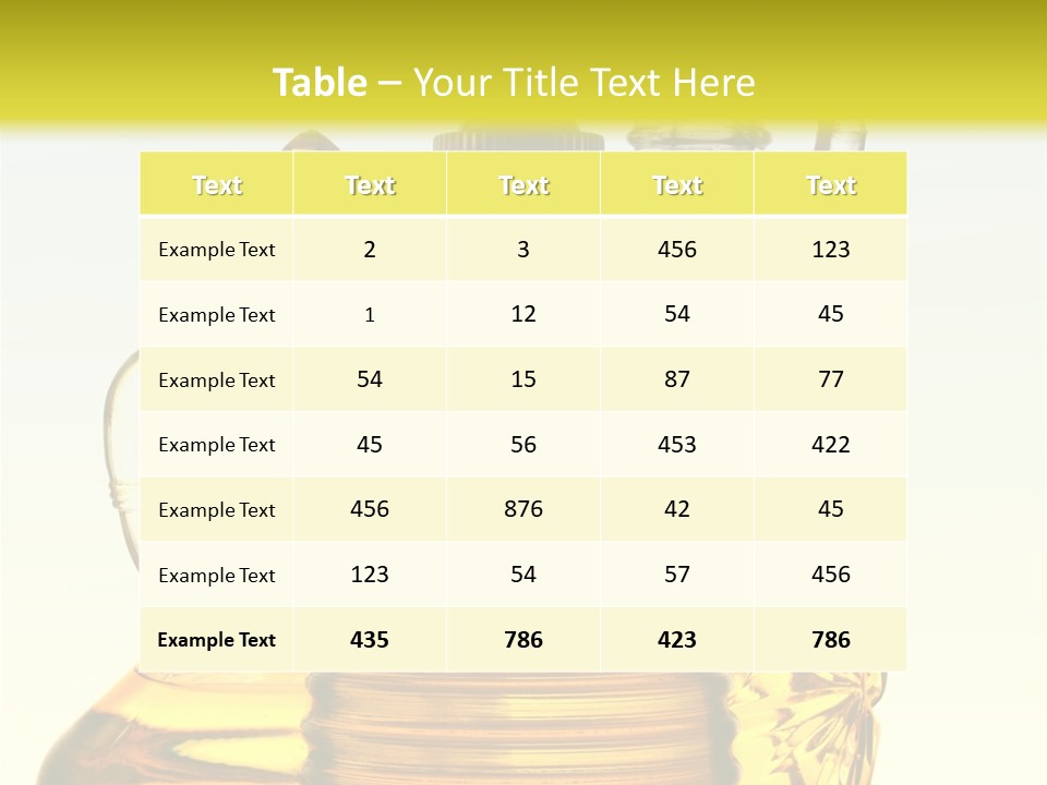 Three Olive Oil Bottles On Blue Background . PowerPoint Template