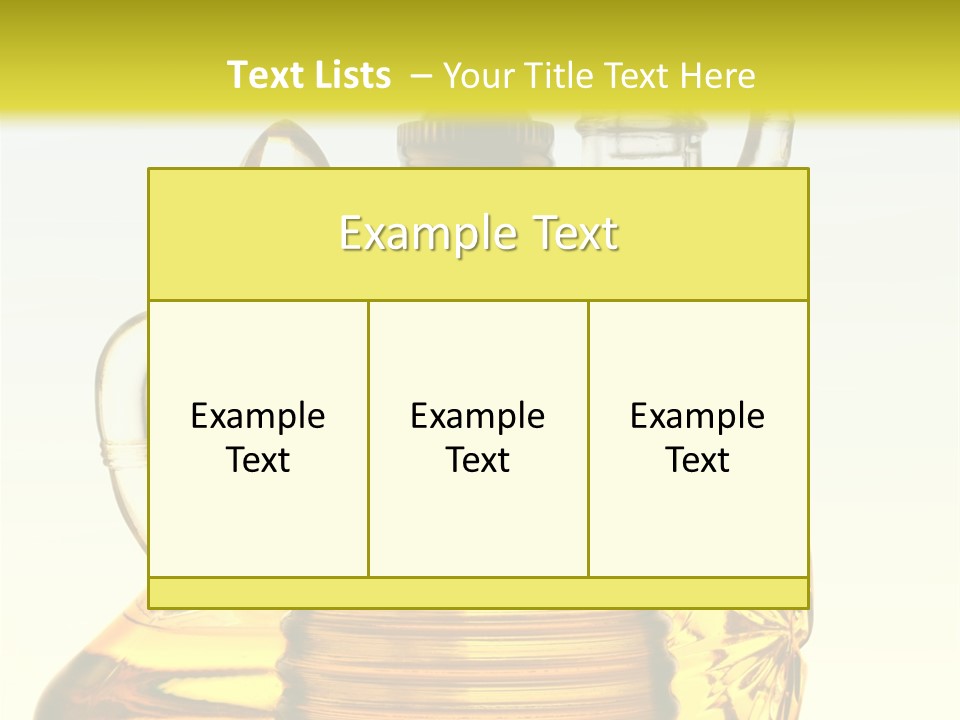 Three Olive Oil Bottles On Blue Background . PowerPoint Template