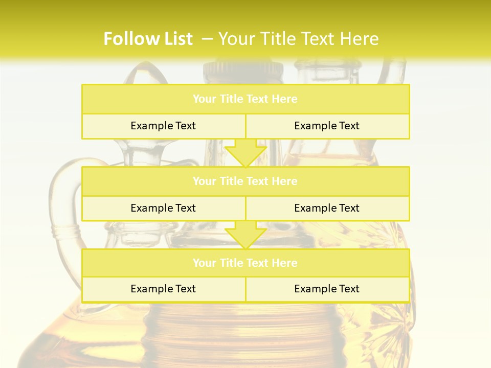 Three Olive Oil Bottles On Blue Background . PowerPoint Template
