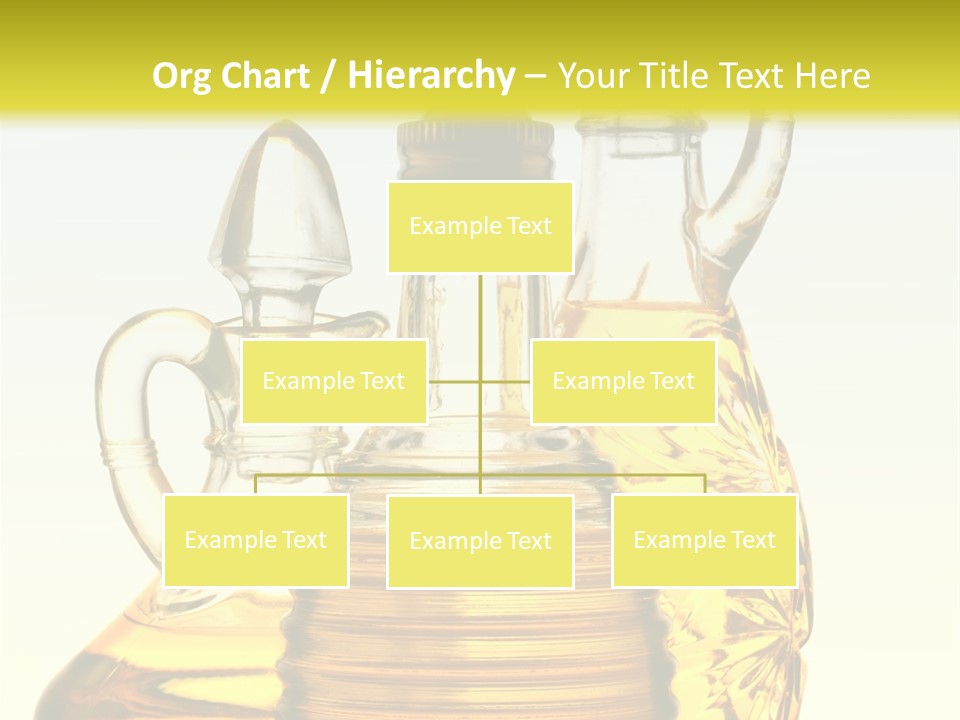 Three Olive Oil Bottles On Blue Background . PowerPoint Template