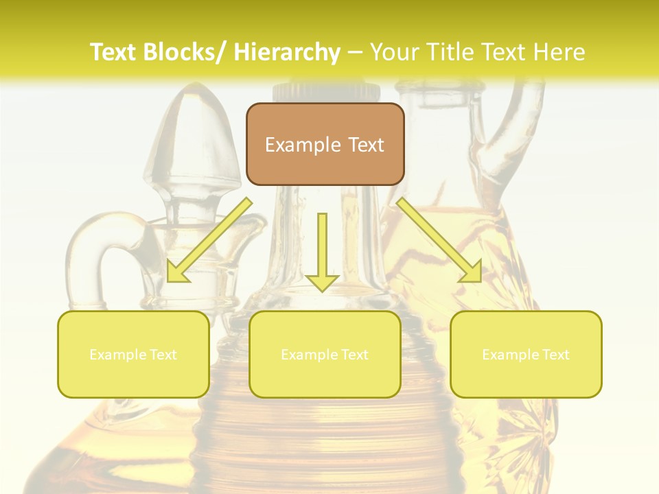 Three Olive Oil Bottles On Blue Background . PowerPoint Template
