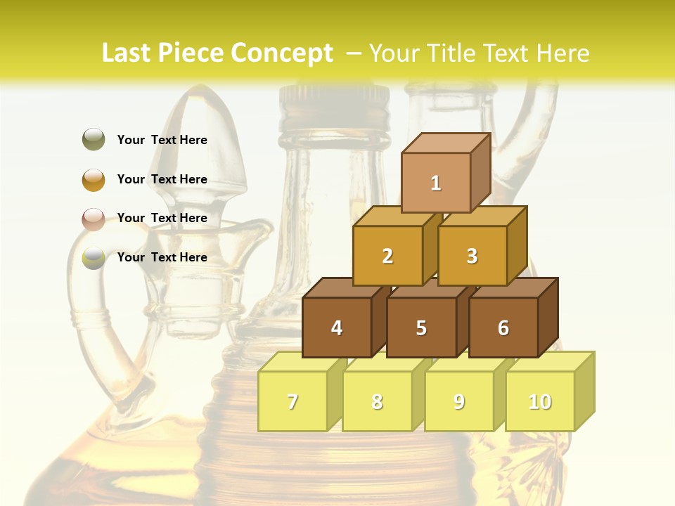 Three Olive Oil Bottles On Blue Background . PowerPoint Template