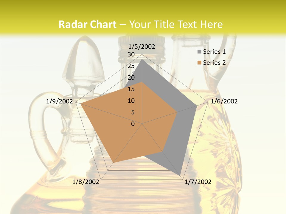 Three Olive Oil Bottles On Blue Background . PowerPoint Template