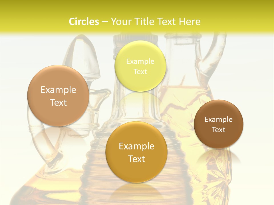 Three Olive Oil Bottles On Blue Background . PowerPoint Template