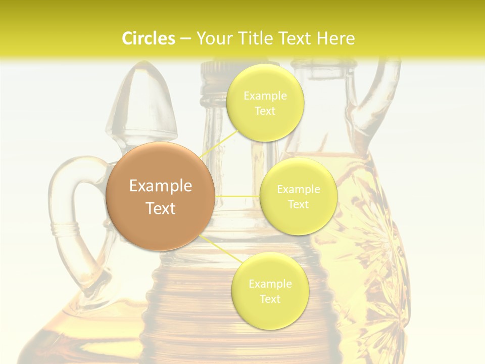 Three Olive Oil Bottles On Blue Background . PowerPoint Template