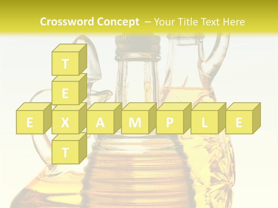 Three Olive Oil Bottles On Blue Background . PowerPoint Template