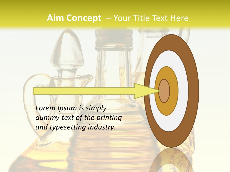 Three Olive Oil Bottles On Blue Background . PowerPoint Template