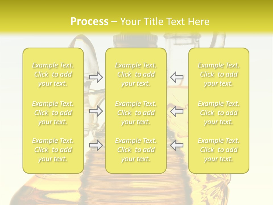Three Olive Oil Bottles On Blue Background . PowerPoint Template