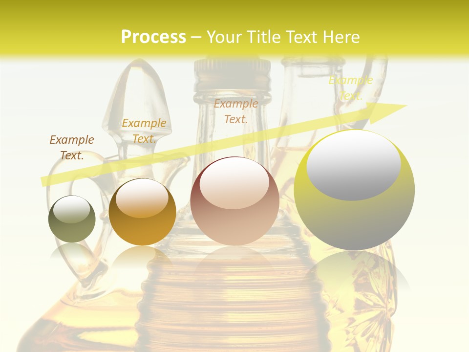 Three Olive Oil Bottles On Blue Background . PowerPoint Template